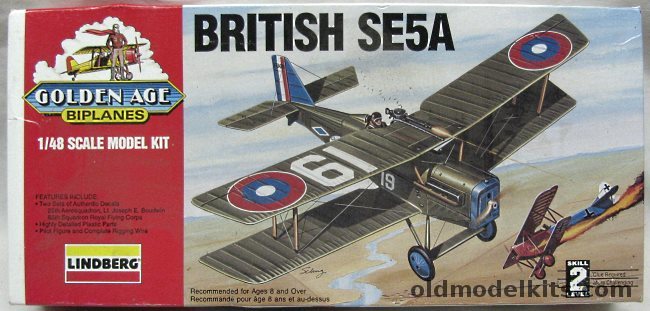 Lindberg 1/48 British SE-5a - 25th Aero Squadron Lt Joseph E. Boudwin / RFC 85th Squadron, 72581 plastic model kit